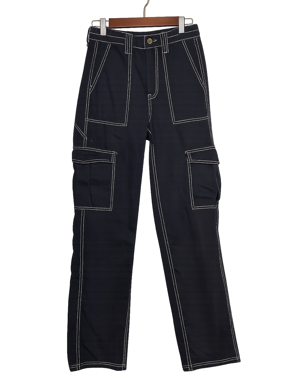 BDG Black Contrast Stitch Cargo Jeans | Urban Outfitters Y2K Utility Pants - Picture 2 of 10